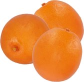 Esschert Design kunstfruit decofruit - 3x - sinaasappel/sinaasappels - ongeveer 7.5 cm - oranje