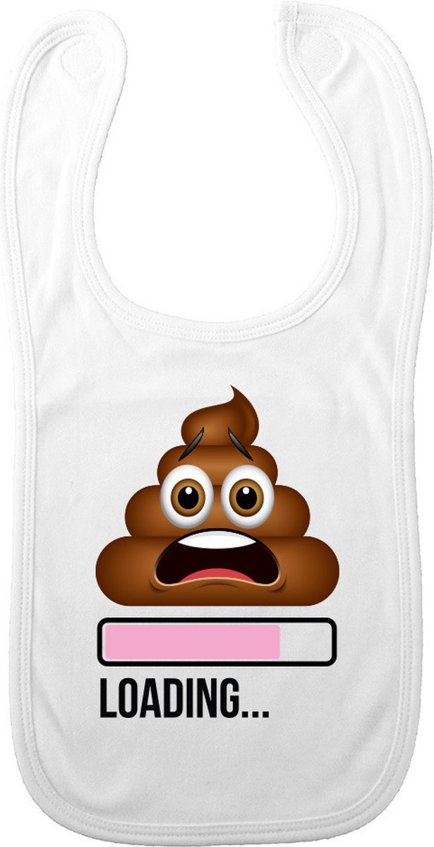 Goedkoopste Bellatio Decorations Baby slabbetje - roze - poop loading... - kraam cadeau - slab/morsdoek