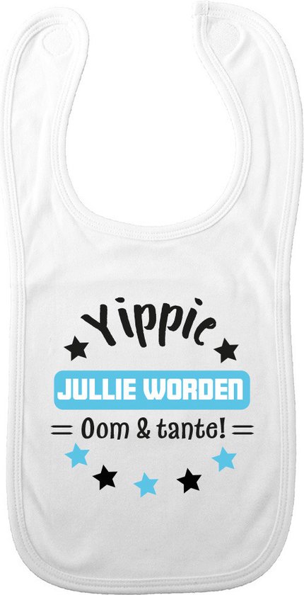 Bavoir Bébé Bellatio Decorations - bleu - oncle/tante - cadeau de maternité - bavoir/serviette anti-déversement - grossesse