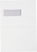 DULA EA4 Enveloppen - Akte envelop - Venster links - 220 x 312 mm - 500 stuks - Wit -zelfklevend met plakstrip - 120 gram