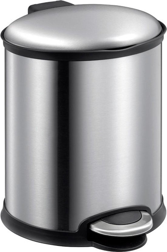 EKO - Ellipse pedaalemmer 6 liter - Stainless steel Plastic - mat RVS - Prullenbak
