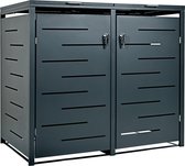 STILISTA Containerombouw - Kliko Ombouw - 2-deurs - Voor 2 afvalcontainers - Max. 240 Liter - 132 x 80 x 116 cm - Antraciet
