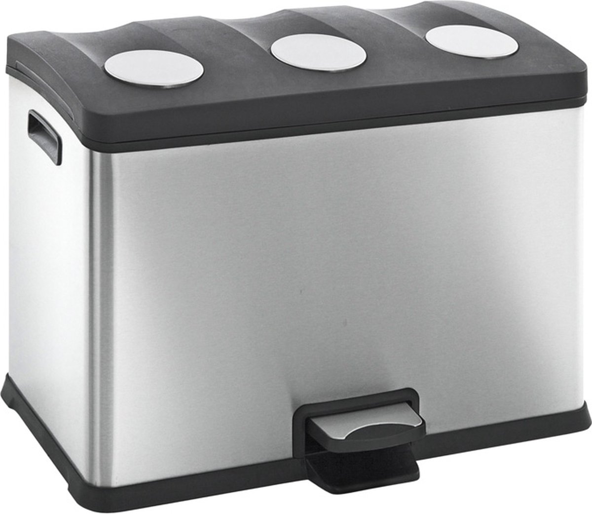 EKO Pedaalemmer Prullenbak - 3x12 l - Mat RVS - Fingerprint proof