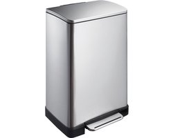 EKO - E-Cube pedaalemmer 40 liter - Stainless steel Plastic - mat RVS - Prullenbak