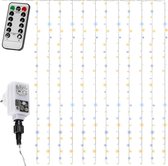 VOLTRONIC LED Lichtgordijn - Met Afstandsbediening - 600 LEDs - Kerstverlichting - Tuinverlichting - Binnen en Buiten - 6 x 3 m - Warm en Koud Wit