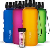 Bastix - Drinkfles 1,5 l "uberBottle" + fruitcontainer - BPA-vrij, lekvrij - waterfles voor sport, gym, workout, outdoor, wandelen - grote XL Tritan sportfles: licht, robuust, herbruikbaar