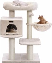 In And OutdoorMatch Luxe Krabpaal Vance - Voor Katten - 112cm - beige - Zachte Kattenmand Hangmat - Kattenspeelgoed - Geschikt voor kleine kittens