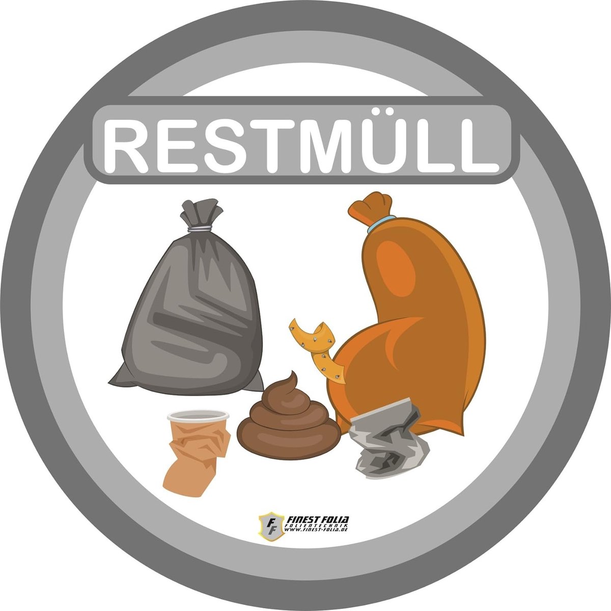 Stickers, afvalscheiding, set van 5, kras- en weerbestendig