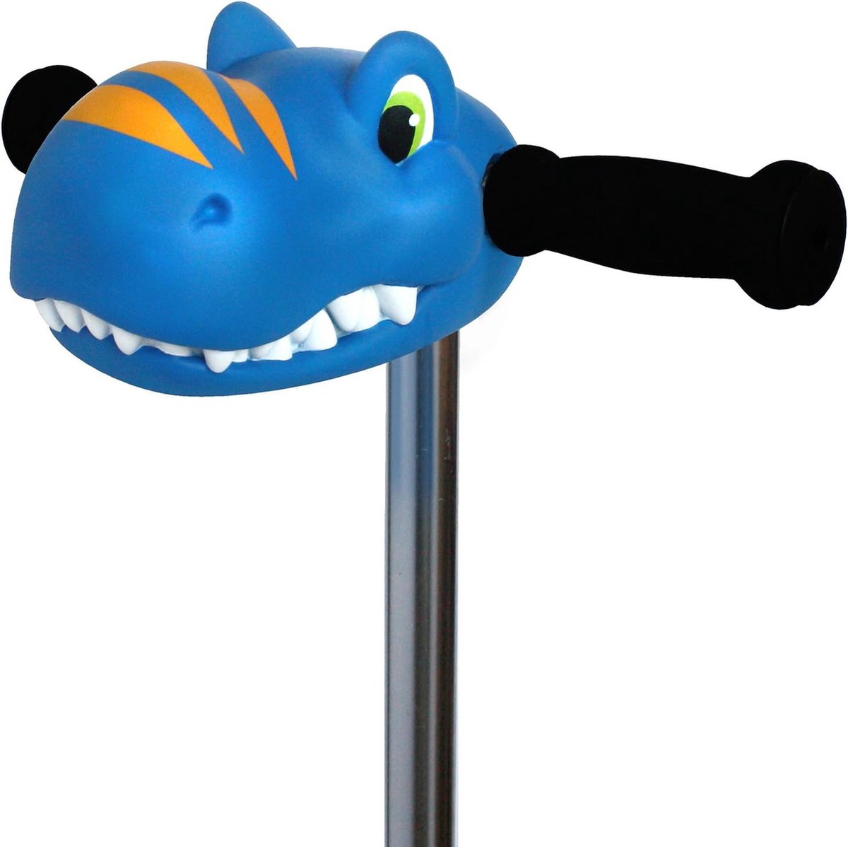 dinosaurus-scooterkop: scooterkop voor het personaliseren van kindersteppen - vanaf 3 jaar - stuur-dinokop in blauw en oranje - micro-scooteraccessoires voor scooterjongens
