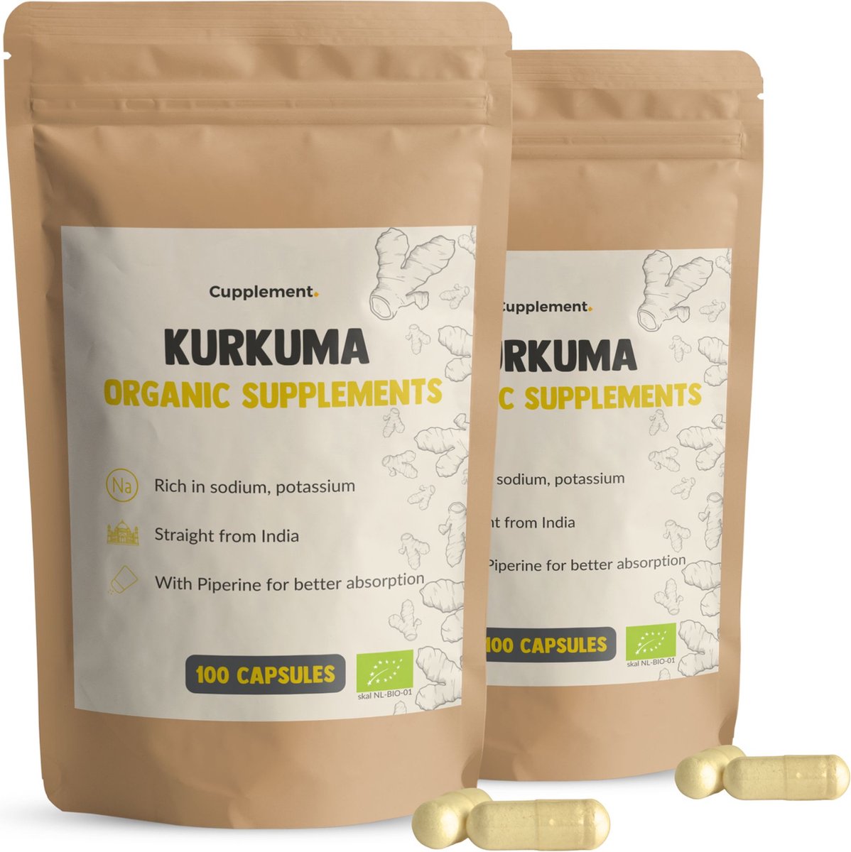 Goedkoopste Cupplement Kurkuma 600MG 80 Vegan Capsules – Met Zwarte Peper (Piperine) – Biologisch Curcuma Turmeric – Antioxidant, Weerstand & Detox – Zonder Toevoegingen – Laboratoriumgetest – Past Door Brievenbus – Geen Poeder, Thee, Latte of Tabletten