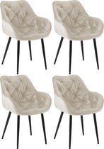 CLP Tanna Set van 4 eetkamerstoelen creme