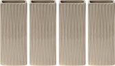 Waterverdamper radiator - 4x - beige - met relief - kunststeen - 18 cm - luchtbevochtiger