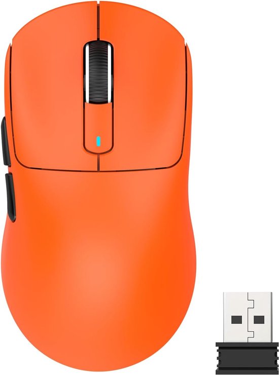 ATTACK SHARK Draadloze Gaming Muis - Wired/2.4G/BT5.4 - Lichtgewicht 49G - PAW3395 - 26000DPI - Oranje