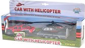 Kids Globe Terreinwagen met Helikopter Trailer