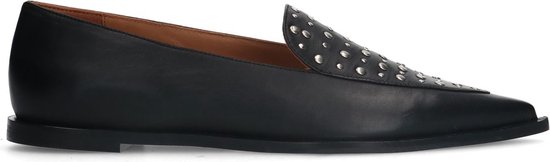 Sacha - Dames - Zwarte leren loafers met studs - Maat 41