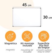 droog uitwisbaar en magnetisch - Magnetische whiteboard voor thuis of op kantoor. 45 x 30 cm