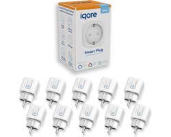 10x Slimme Stekker met Tijdschakelaar en Energiemeter - WiFi Smart Plug 16A - Google Home & Amazon…