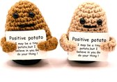 Hypify® | Positive Potato | positieve Aardappel| knuffeltje | beige en bruin | cadeau | geschenk idee | positieve energie