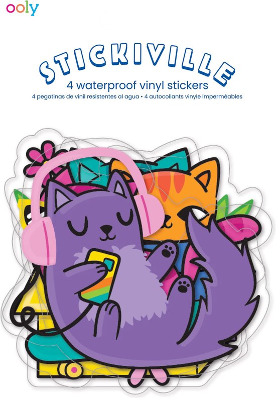 Foto: Ooly stickiville stickers silly kitties vinyl 4 die cut 