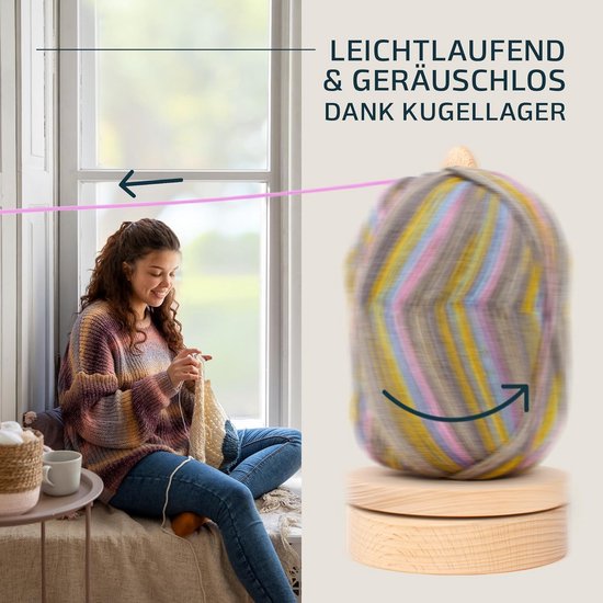 Support pour pelote de Laine ** Gardez Votre Tricot sans nœud. avec l'enrouleur de Fil en Bois Support pour pelote de Laine ** Gardez Votre Tricot sans nœud. avec l'enrouleur de Fil en Bois