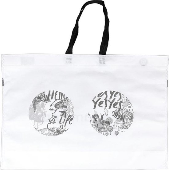 merkloos Shopper Bag CAMAIEU - 10 stuks - wit - 42 x 60 x 14 cm - Non Woven - Shopper tas