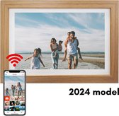 Bol.com Digitale Fotolijst 10.1 inch - Hout - HD - Frameo App - Fotokader - WiFi - 16GB - IPS Touchscreen -Met Wifi en Frameo App aanbieding