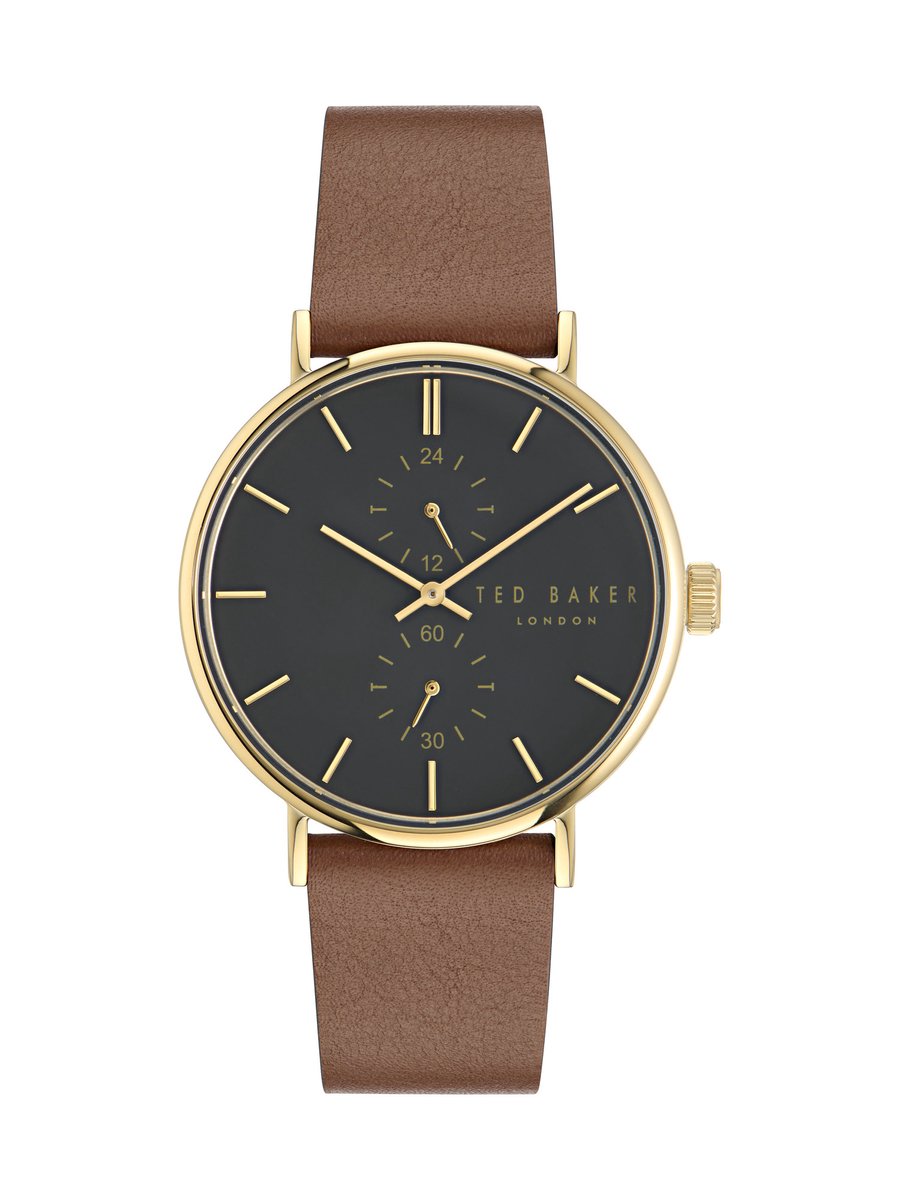 Ted Baker Phylipa Gents Timeless Quartz Analog Watch Case: 100% Stainless Steel | Armband: 100% Leather 41 mm BKPPGF302W0, BKPPGF303W0