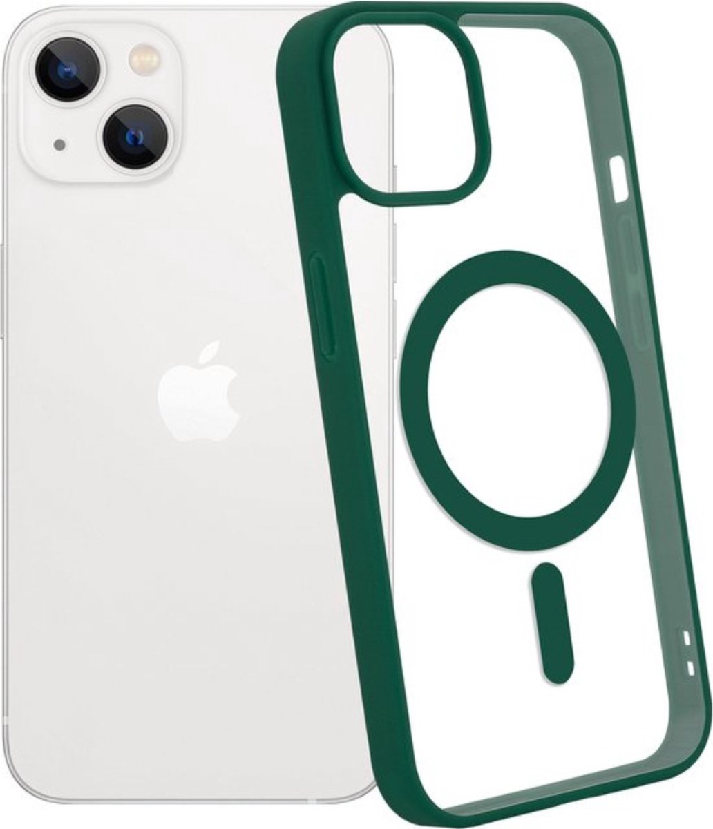 Optimity hoesje voor iPhone 12 PRO MAX Clear Case Magnetic groen