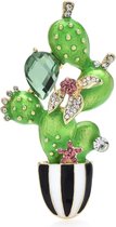 Cara Carmen cactus broche met strass steentjes