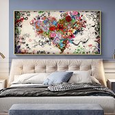 Allernieuwste.nl® Peinture sur toile L'amour dans votre cœur - Salon - Affiche - 50 x 100 cm - Couleur