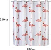 Douchegordijn Comfort Flex-Flamingo Anti Mold 180x200cm, polyester, meerkleurig, 180 x 200 x 1 cm