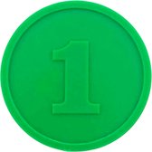 CombiCraft consumptiemunten getal 1 in groen, verpakking 5000 stuks