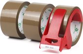 3 rollen verpakkingstape plakband verpakkingstape kartontape 66 m x 48 mm bruin verpakkingsmateriaal voor pakketten en karton verpakkingstape met hoge kleefkracht in professionele kwaliteit