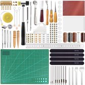 MGM Trading - Set d'outils de Cuir et d'artisanat du cuir de 58 pièces pour les projets de DIY