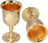 Gouden kelk 2 stuks kelk wijnglas Europese hoogwaardige gouden retro vintage klassieke ornamenten decoratie voor de persoonlijke verzameling woondecoratie