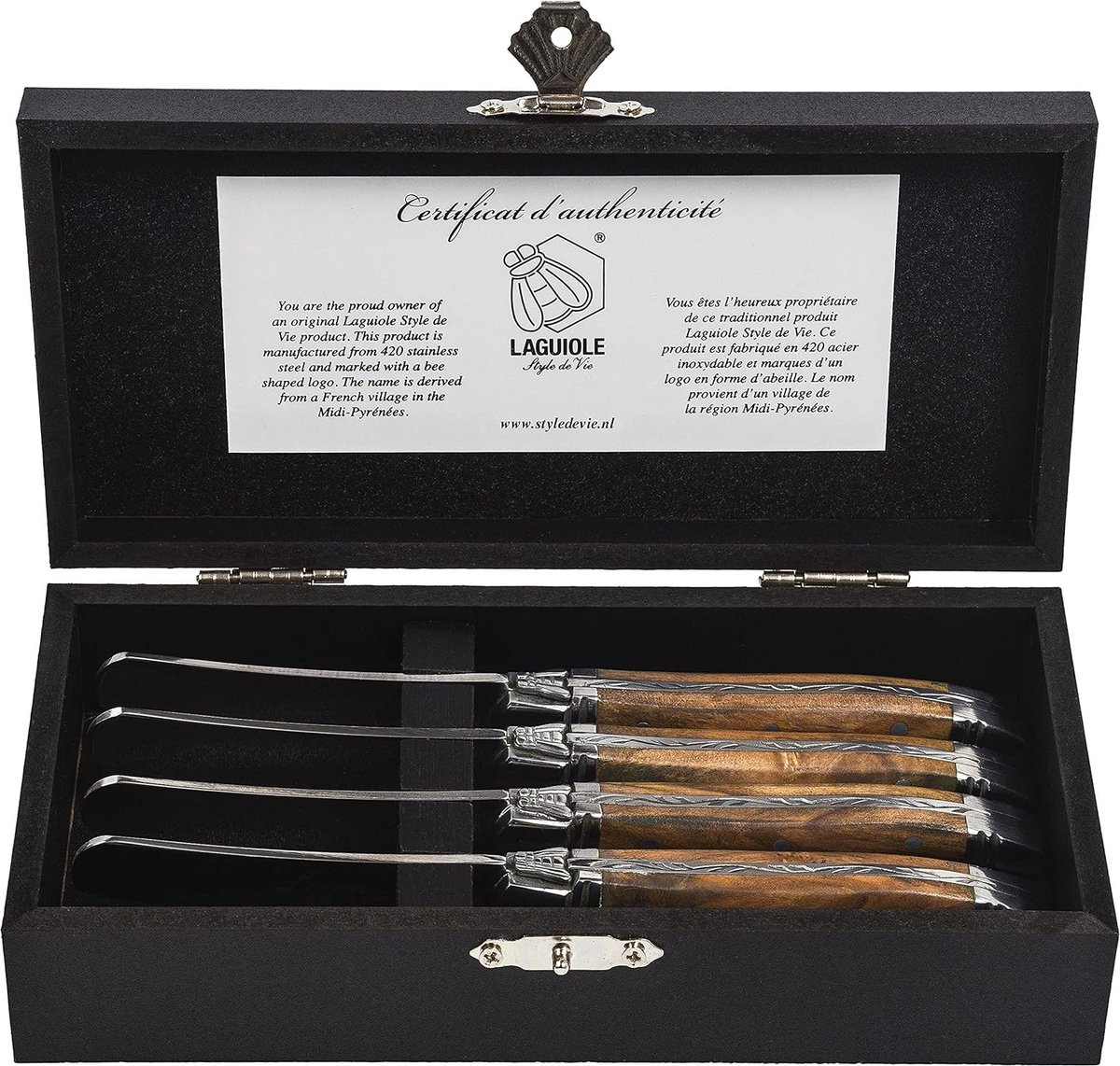 Set van 4 botermessen van roestvrij staal