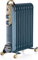 Bol.com Ariete 0839/15 Vintage Olieradiator - 2500 Watt - tot 30m2 - 3 standen - 360 ° wieltjes - licht blauw aanbieding