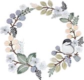 Deurkrans decoratieve voordeur 30 cm decoratieve krans deurkrans metalen krans roestpatina met bladeren bloemen en vogeltjes motief retro deurdecoratie voordeurkrans mooie deurbord muurkrans voor binnen en buiten