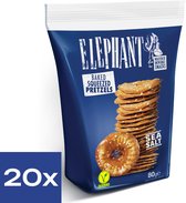Elephant Pretzels Zeezout - Snacks - Ovengebakken - 20 x 80 gram