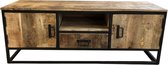 Industrieel TV Meubel van Mangohout en Metaal - Tv-Meubel - Kast - 125 x 40 x 45 cm