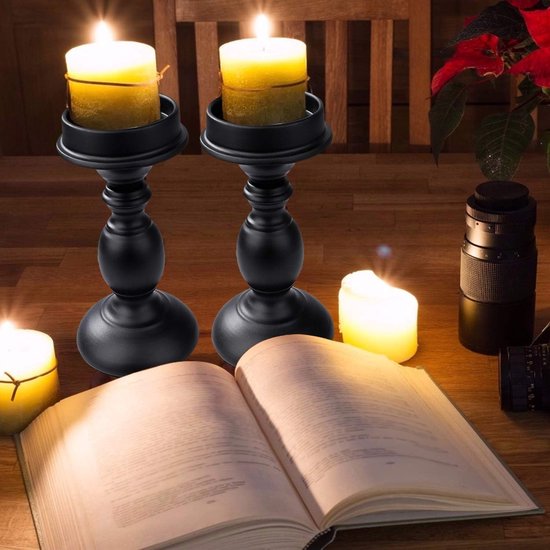 Glazen kaarsenhouder met kerstdecoratie Kirsten