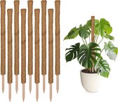 Relaxdays mosstokken set van 10 - kokos mospalen - plantenstokken voor klimplanten - 90 cm