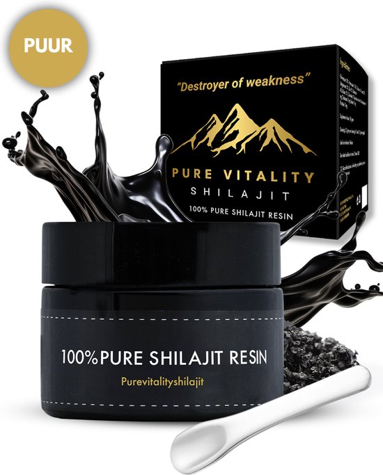 Pure Vitality Shilajit® - Shilajit 100% Pure - 50 Gram - Shilajit Resin - 100% Veilig Getest & Puur- Superfood Supplement - 85 Mineralen - Eurofins Gecontroleerd REF: AR-24-HE-092888-01