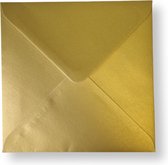 Cards & Crafts 100 Luxe metallic vierkante enveloppen - 14x14cm - Goud - 110grams - 140x140mm