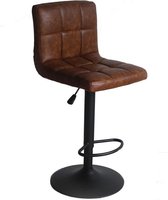 Nancy vintage barkruk cognac kunstleder / kookeiland / in hoogte verstelbaar