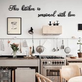 Keuken Muur Decoratie| "This Kitchen Is Seasoned With Love" | Muurteksten en Citaten | Metal Wall Quote by Hoagard | 6 stuks |Metalen Citaten Muur Kunst| Beste Cadeau