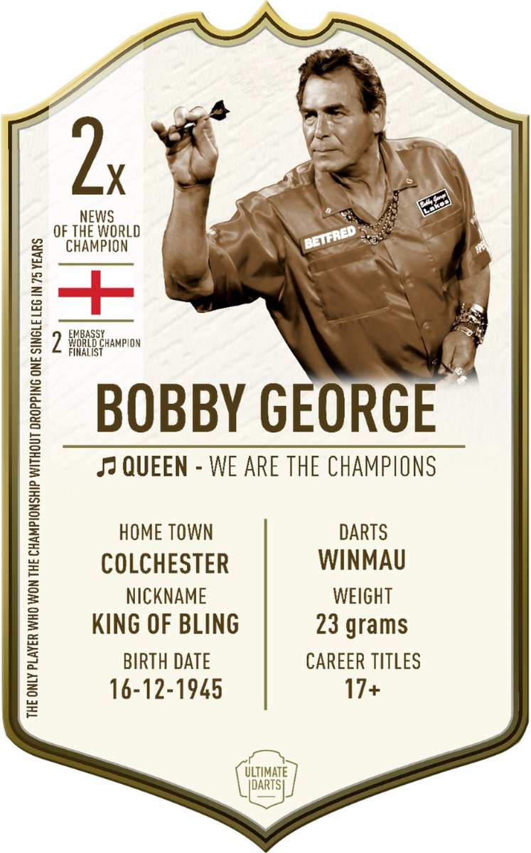 Ultimate Card Immortals Bobby George | 37x25cm