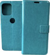 Bookcase Geschikt voor: Motorola Moto G100 - Turquoise - portemonnee hoesje