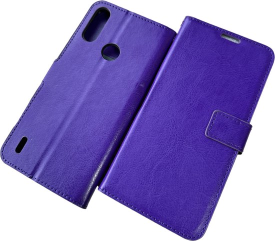 Motorola Moto E7i Power Bookcase Violet - étui portefeuille - ZT Accessoires