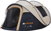 Tente Pop Up Deryan Luxe - 4 personnes - 1 Seconde Pop-Up - Colonne d'eau 8000MM - Anti-UV 50+ - Sable